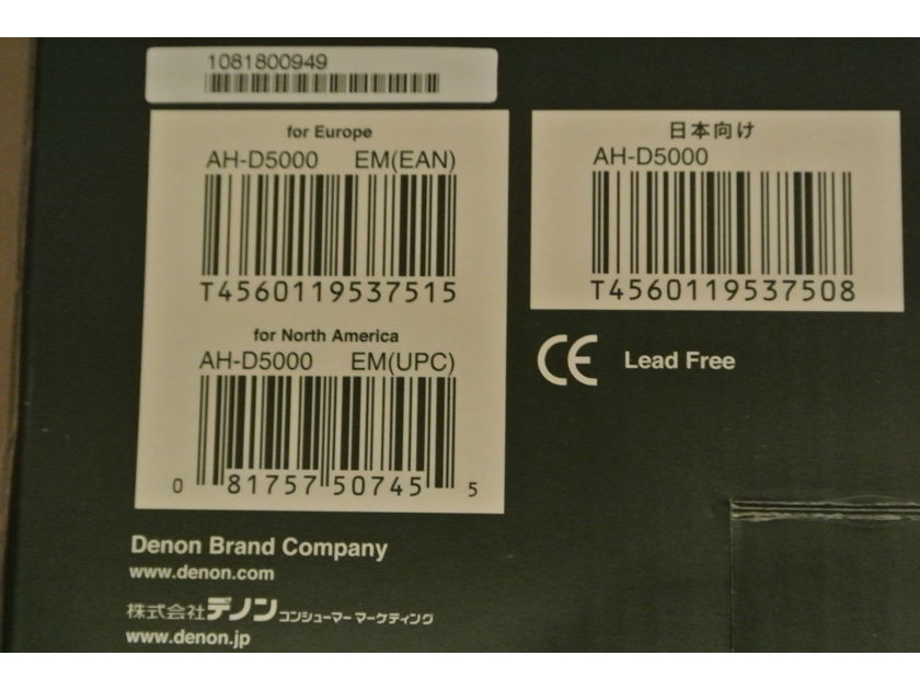 Denon AH-D5000 Headphones [New Open Box/Full Warranty/Receipt[