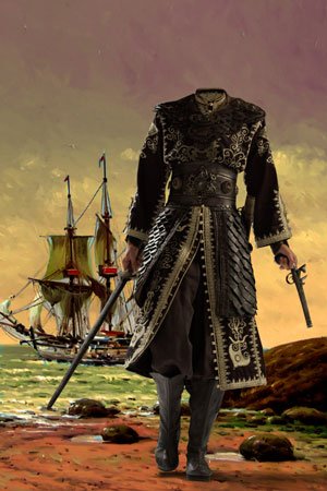 PSD исходник для монтажа скачать в Фотошоп - пират с оружием