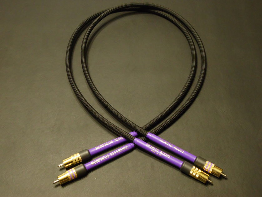 SILNOTE AUDIO   1.5 meter Morpheus Reference II RCA's  Ultra Pure Solid Silver / 24k Gold  World Class Silnote Audio Cables