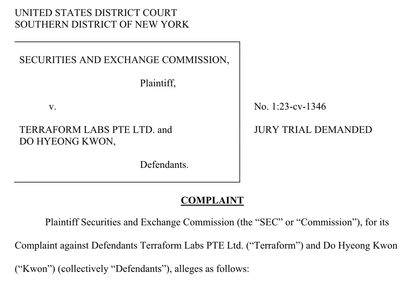 SEC Charges Terraform and CEO Do Kwon with Defrauding Investors in Crypto Schemes