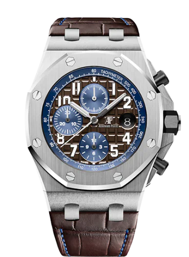 Royal Oak Offshore 42 Stainless Steel / Brown / Alligator
