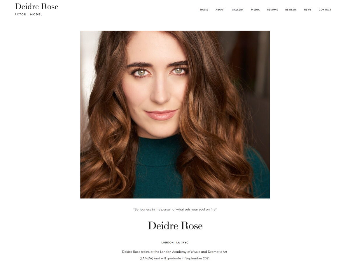 Screenshot of Deidre Rose, from the actor websites collection.