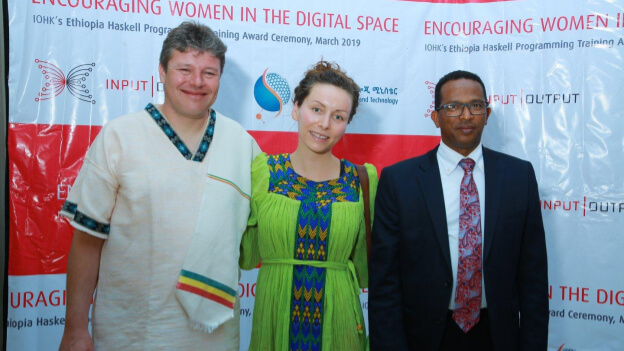 Lars, Polina, and Getahun Mekuria Kuma, the technology minister