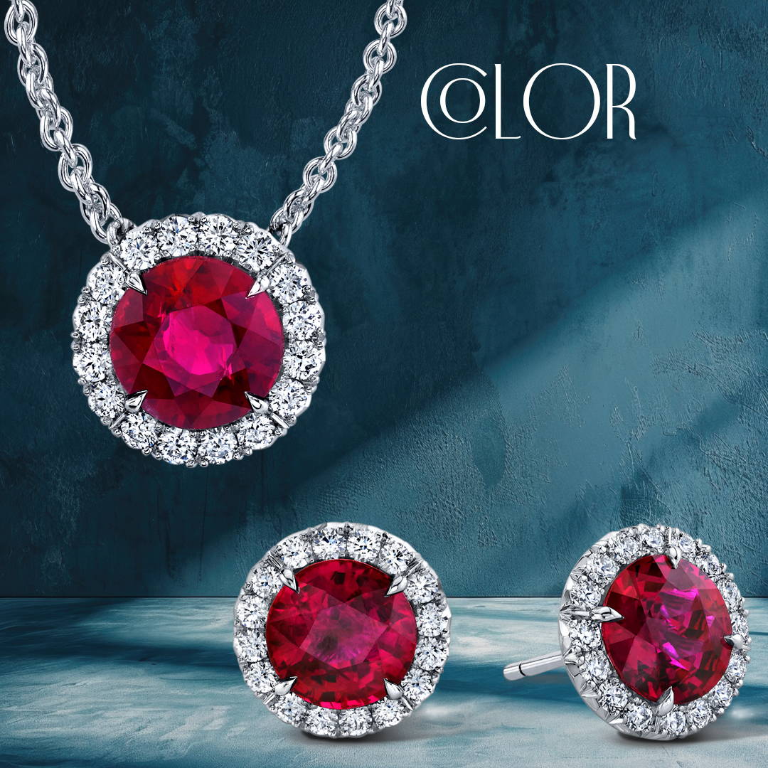 classic collection gemstone and diamond necklaces and earrings