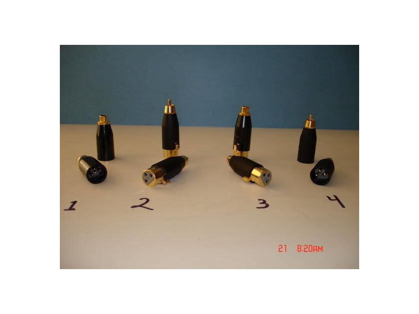 XLR to RCA Adapters Gold Contacts One Pair Adapter