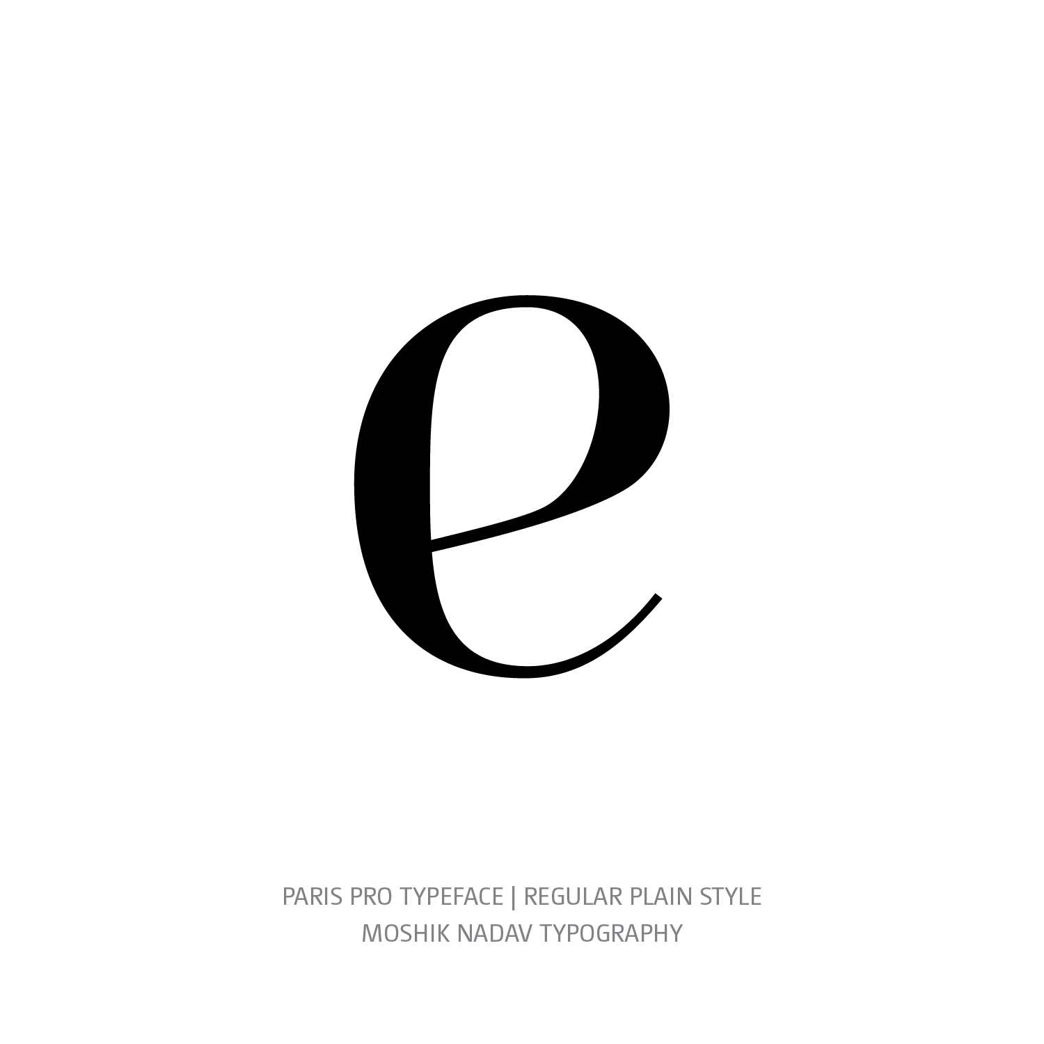 Paris Pro Typeface Regular Plain e