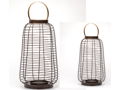 Metal Wire Cage Hurricane Lanterns Set of Two-24 Large & 18 Small