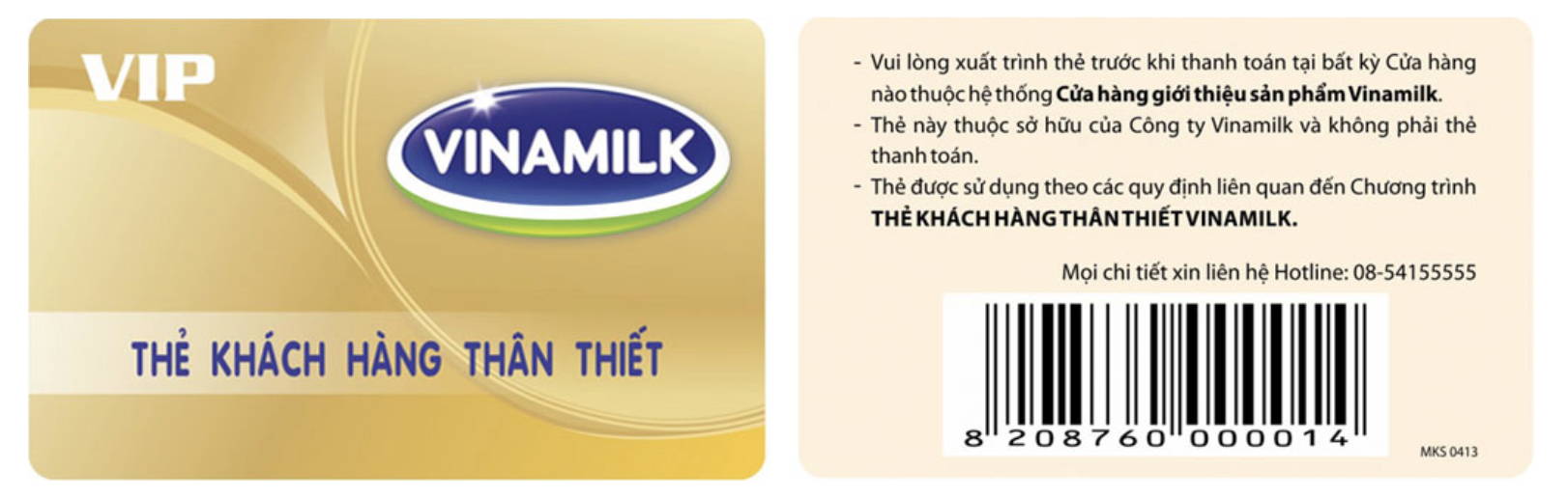 Vinamilk loyal customer card