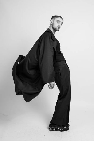 Provocator - P7417 HERMAPHRODITE LONG UNISEX COAT WITH ADJUSTABLE STRAPS TO ROLL UP SLEEVES, GREY WOOL, ONE SIZE FIT ALL - Image 5