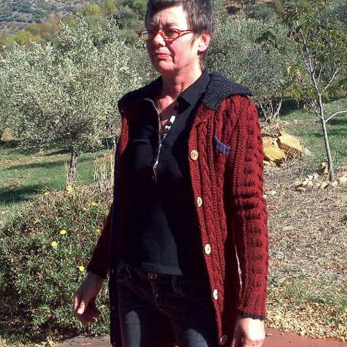 SCIACCA, knitting pattern for a cardigan in cable-stitch for ladies