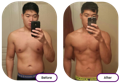 before and after picture of a man after taking the best natural appetite suppressant 