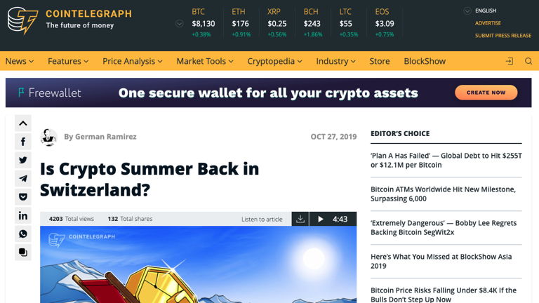 News cover Is Crypto Summer Back in Switzerland?