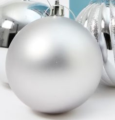 Silver Matte Shatterproof 80mm Bauble