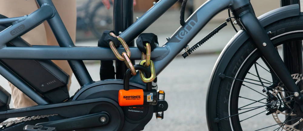 Tern electric bike with Kryptonite lock
