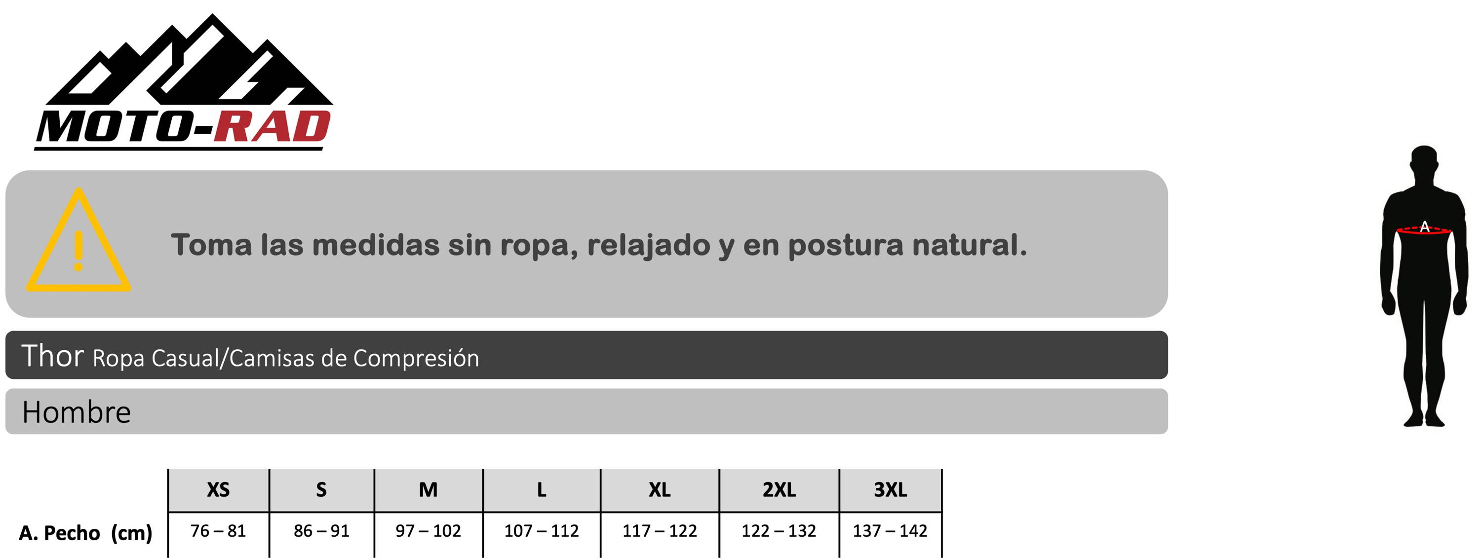 Guía de Tallas Camisas de Compresión THOR