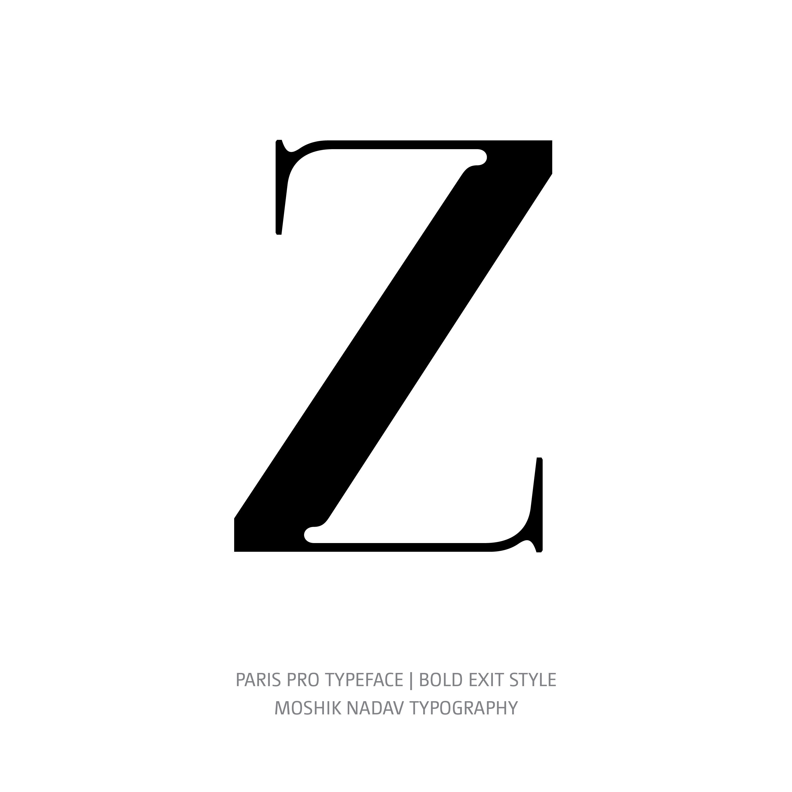 Paris Pro Typeface Bold Exit Z