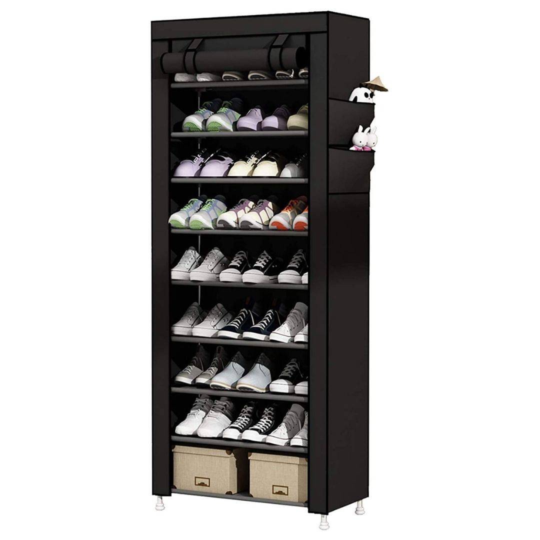 tall shoe rack black, black shoe cabinet