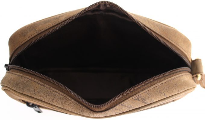 Genuine Leather Man Bag Brown Style 52012 - Image 2