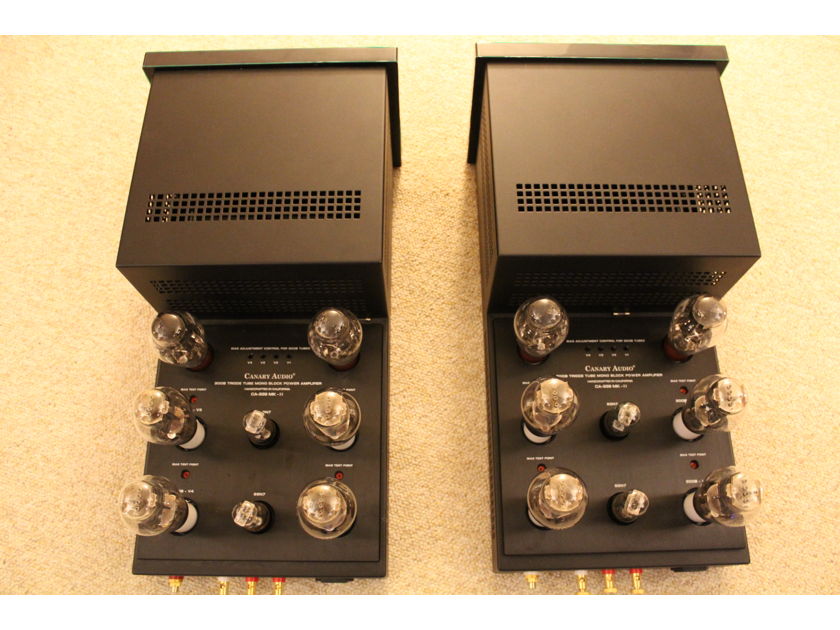 Canary Audio 339 MK-II Mono Block Tube Amplifiers. Incredible sound with 300B tubes