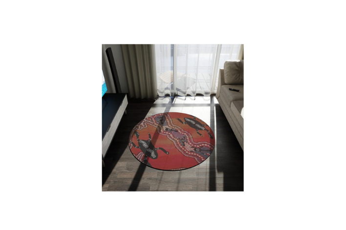Boho Chic Round Rug | Textured Polyester Chenille Floor Mat (60x60) - Image 3