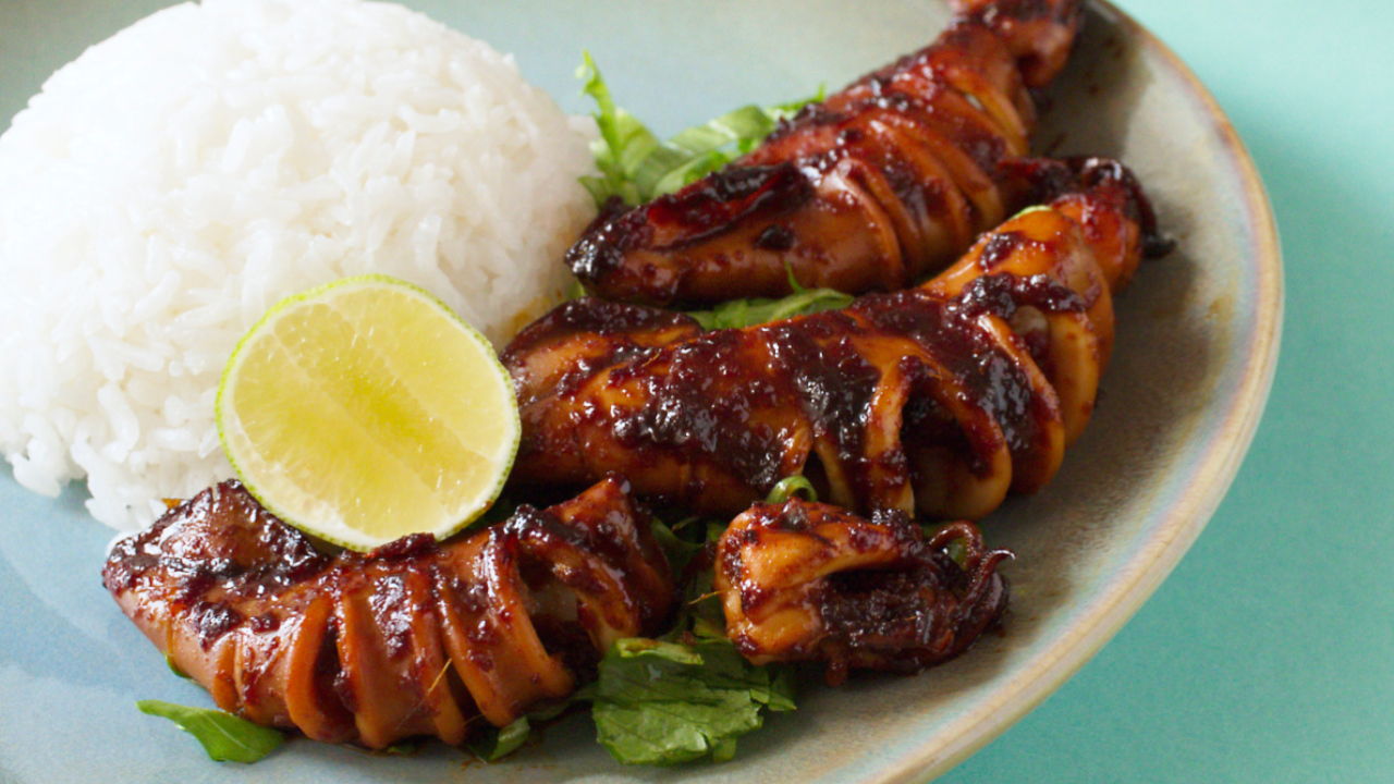 Grilled Squid Sweet Soy Sauce · Southeast Asian Recipes · Nyonya Cooking