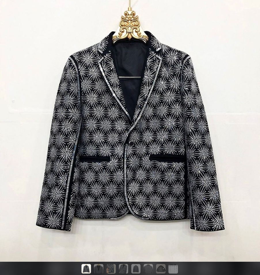 HeavyHot Drilling European Luxury Brand Blazer Men Rhinestones Punk Club