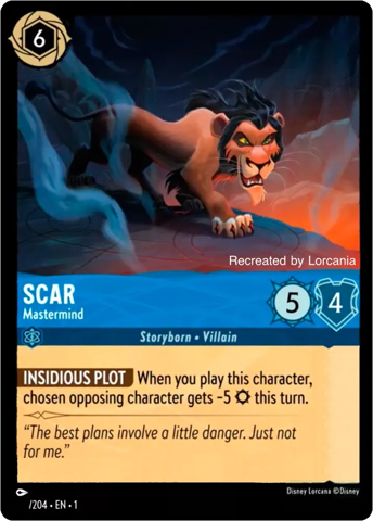 Scar card from Disney's Lorcana: The First Chapter.