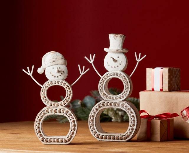 melrose beaded snowman decor