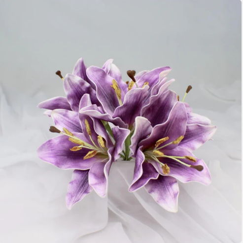 Purple Asiatic Lily Flowerhead - Realistic Artificial Flowers - Image 2