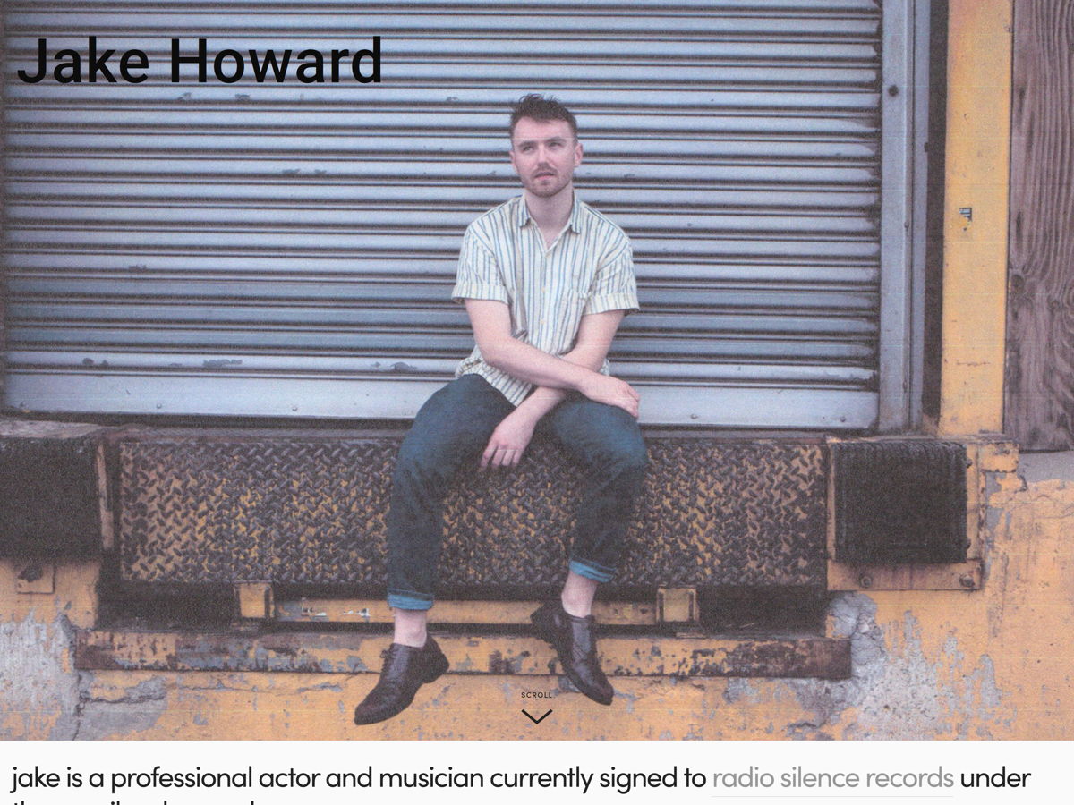 Screenshot of Jake Howard, from the actor websites collection.