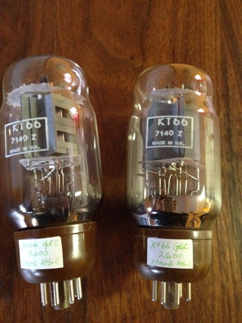GEC tubes KT66  ( 6L6 ) pair testing new
