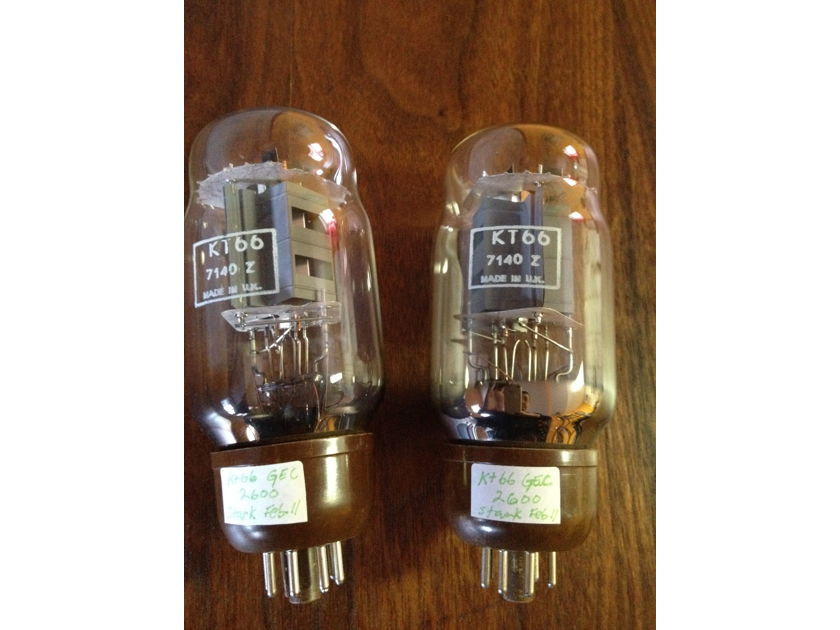 GEC tubes KT66  ( 6L6 ) pair testing new