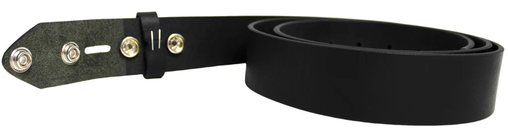 Leather Belt Strap with Press Studs for Pin Buckle. Width: 38mm. Black or Brown. - Image 3