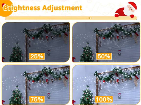 Features of Ollny's 800 leds clear cable cool white string lights - mobile size