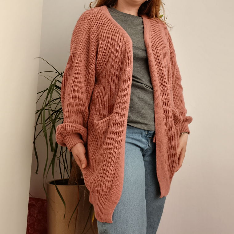 Babypink Cardigan with Pockets