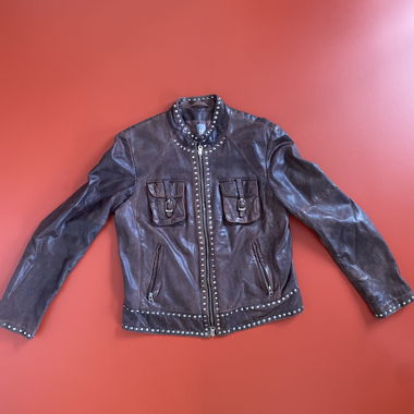 Brown leather jacket 