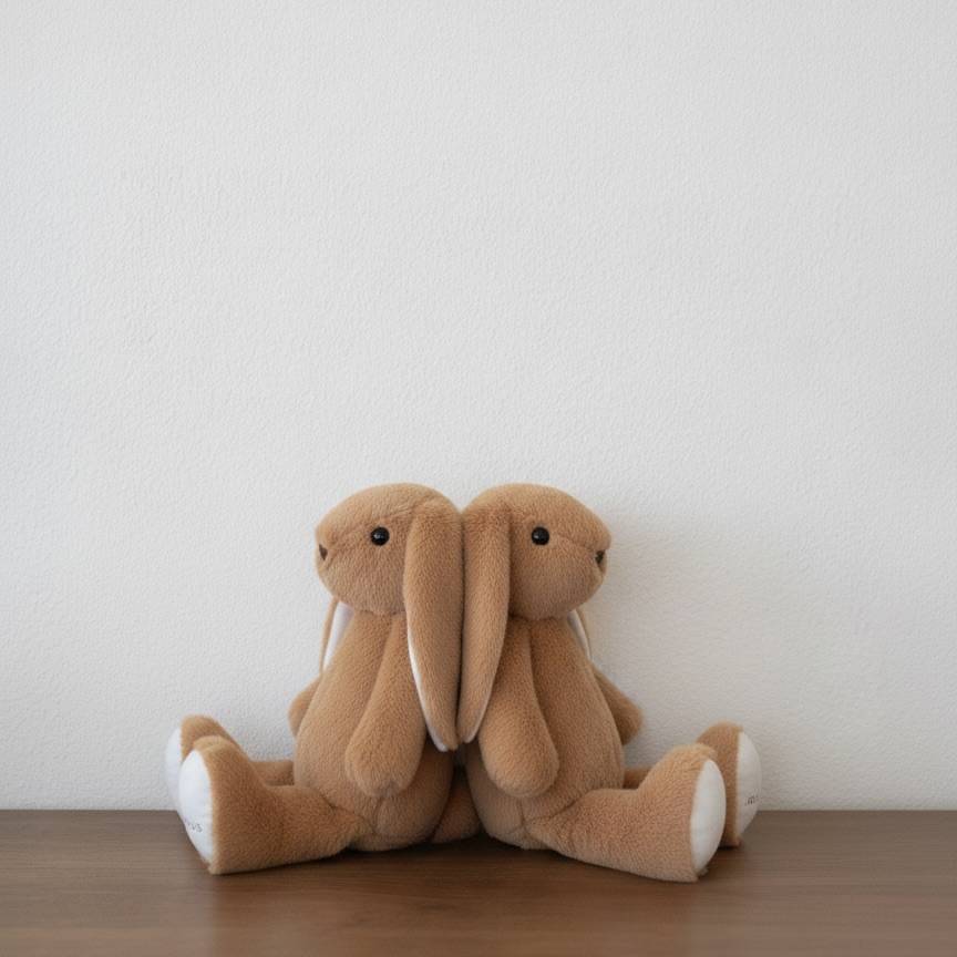 doudou personnalisé bébé raffiné enfant chic doux peluche confortable fabriqué en europe brun clair