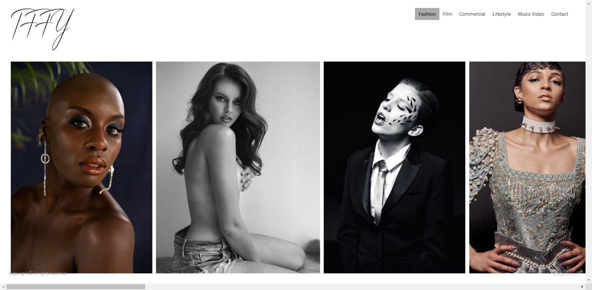 Screenshot of Tffy DeJesus, from the makeup artist websites collection.
