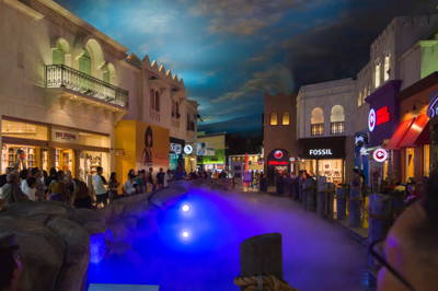 Rainstorm & Fountain at Miracle Mile Shops at Planet Hollywood