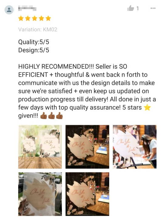 Wedding Signs Review from Shopee