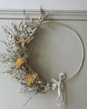Summery dried flower wreath with rustic florals