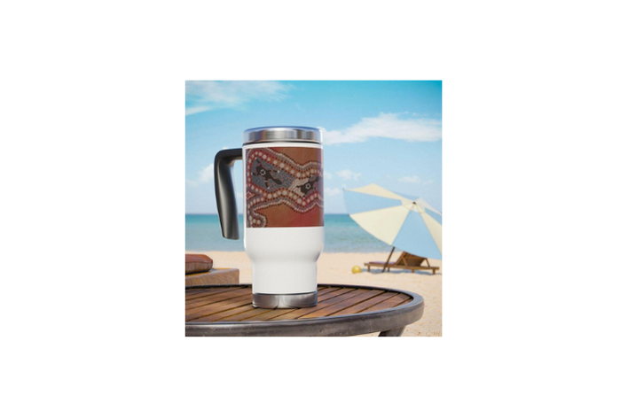 Abstract Art Stainless Steel Travel Mug, Spill-Resistant Coffee Cup - Image 3