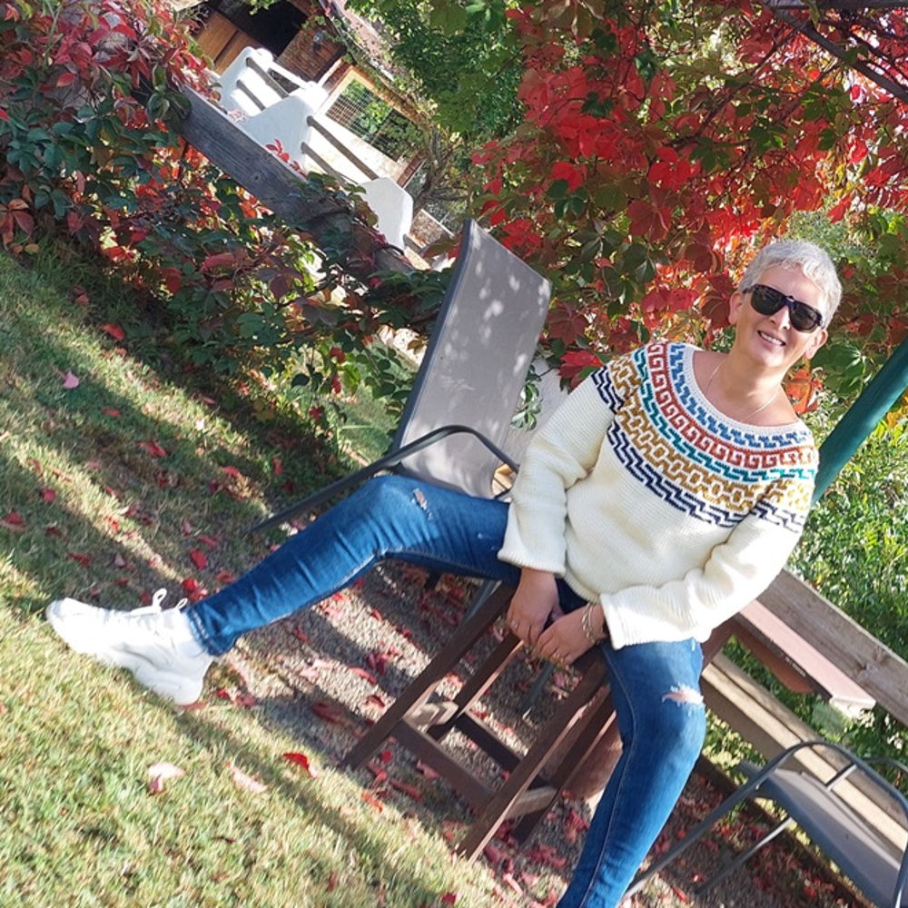 AUTUMN MOSAIC SWEATER. Top-down, round yoke seamless crochet pattern