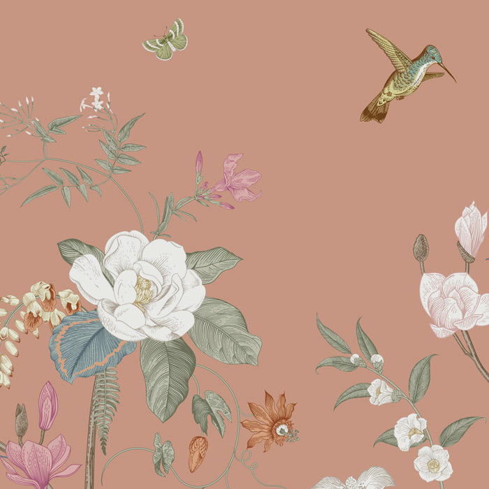 pink butterfly floral wallpaper pattern image