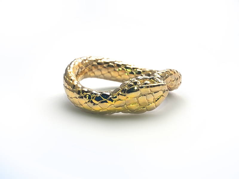 yellow gold snake ring