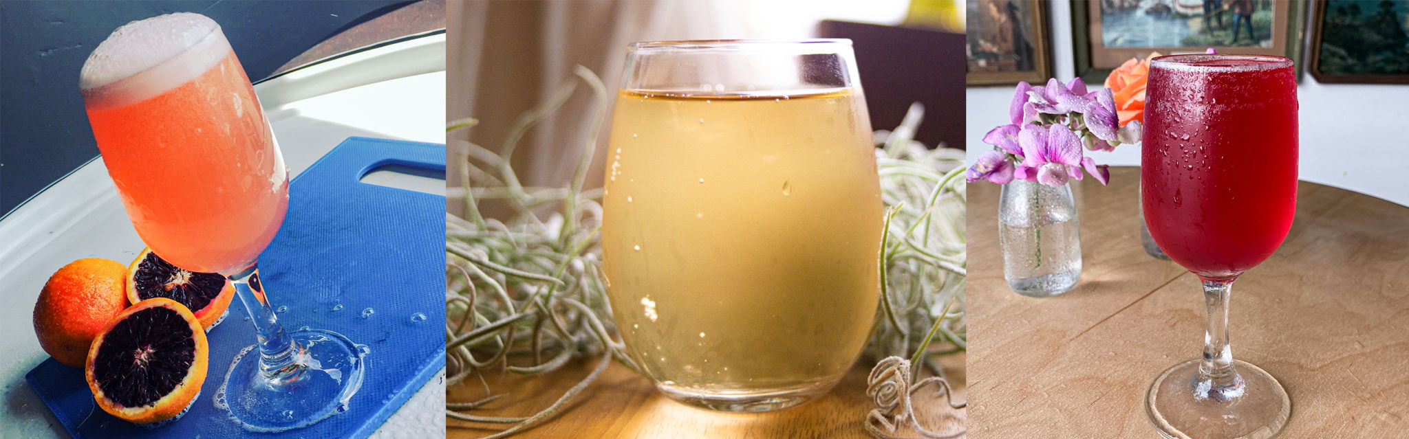 Photo featuring a trio of ciders in glasses