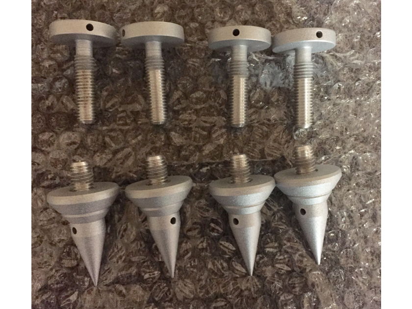 Quadraspire SVT spikes and cap set (set of 4) New - Silver finish - PRICE REDUCED!