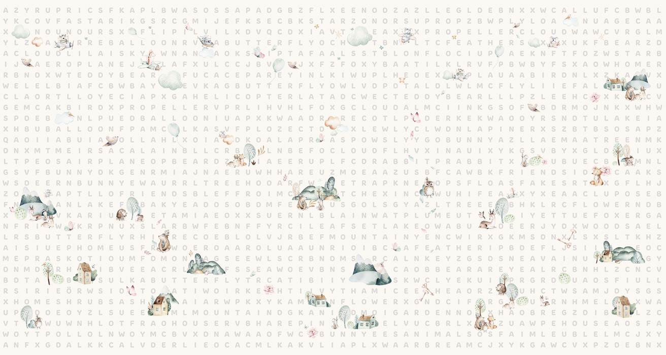 cream kids animal wallpaper mural pattern image