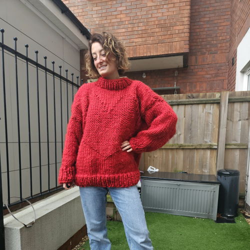 Giant Love Heart Sweater - Knitting Pattern