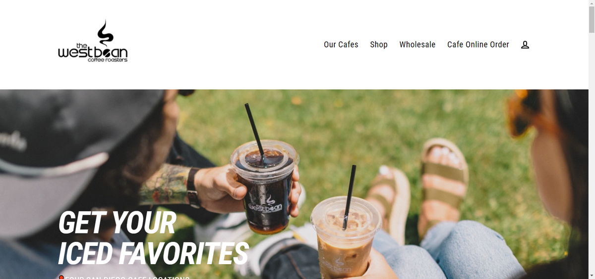 Screenshot of The WestBean Coffee Roasters, from the cafe & coffee shop websites collection.